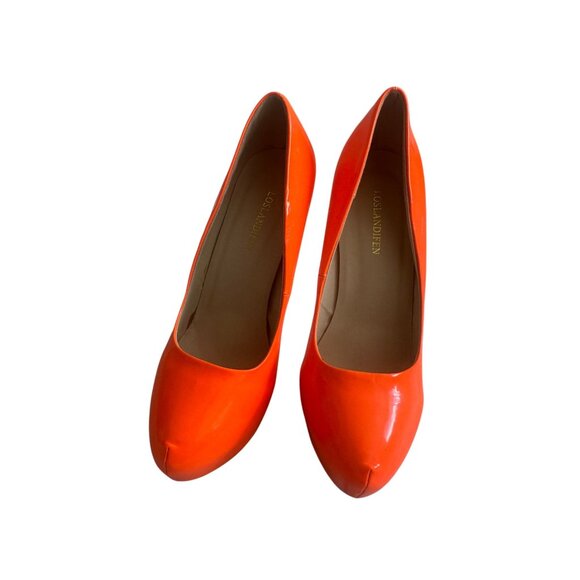 LAS LOSLANDIEN Orange Platform Heels Size 39 / US 9 - Picture 11 of 12